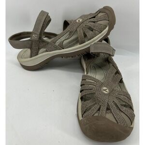 Keen Rose Closed Toe Hook And Loop Sandal Beige Women's Size 8.5